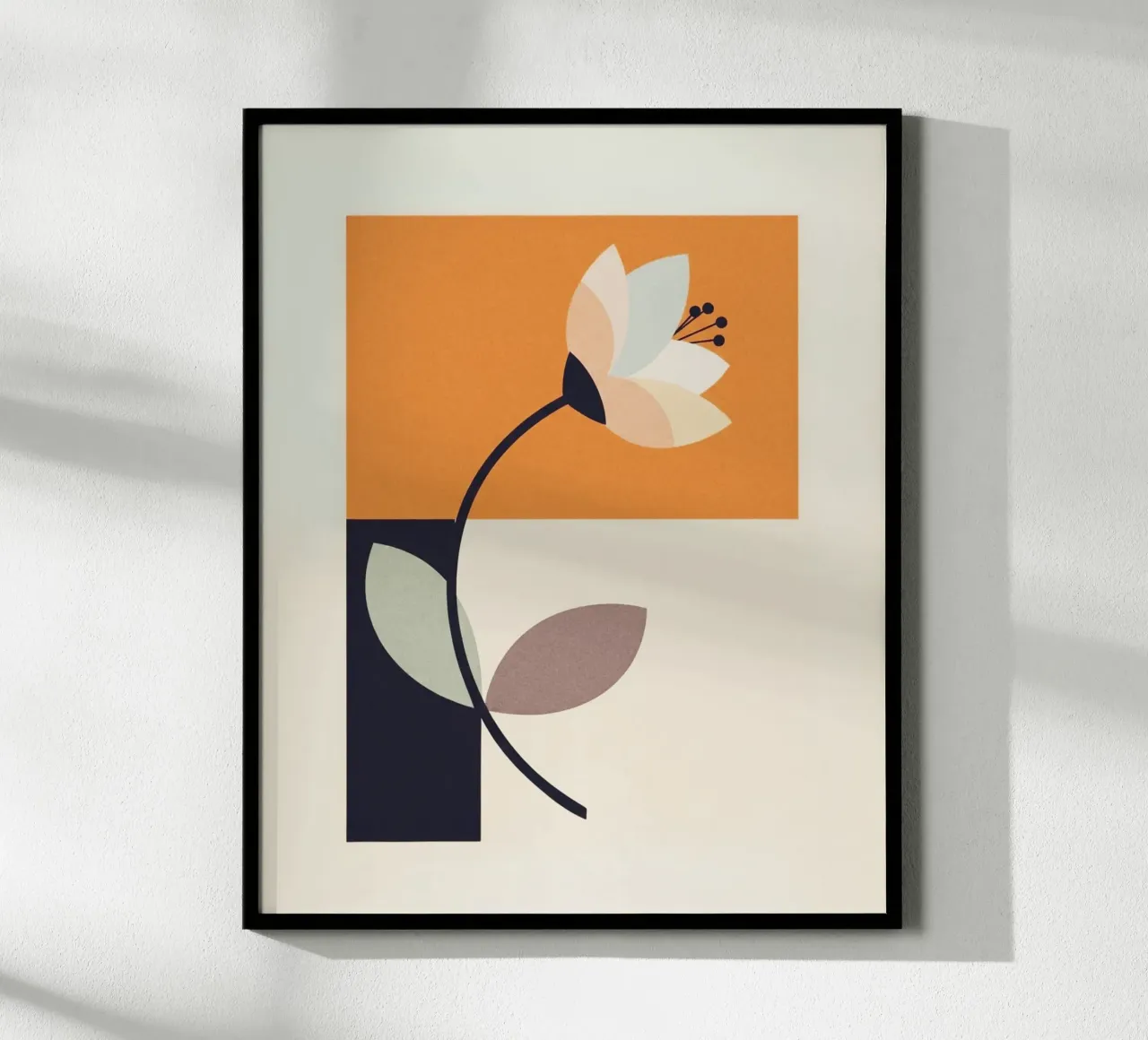 Floral bauhaus #039: Still Life in Shapes poster con telaio in legno da Zen Design