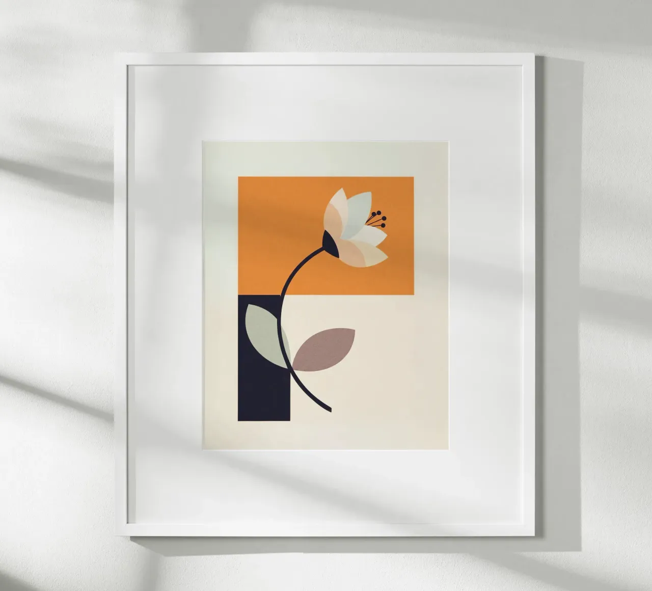 Floral bauhaus #039: Still Life in Shapes poster con telaio in legno da Zen Design