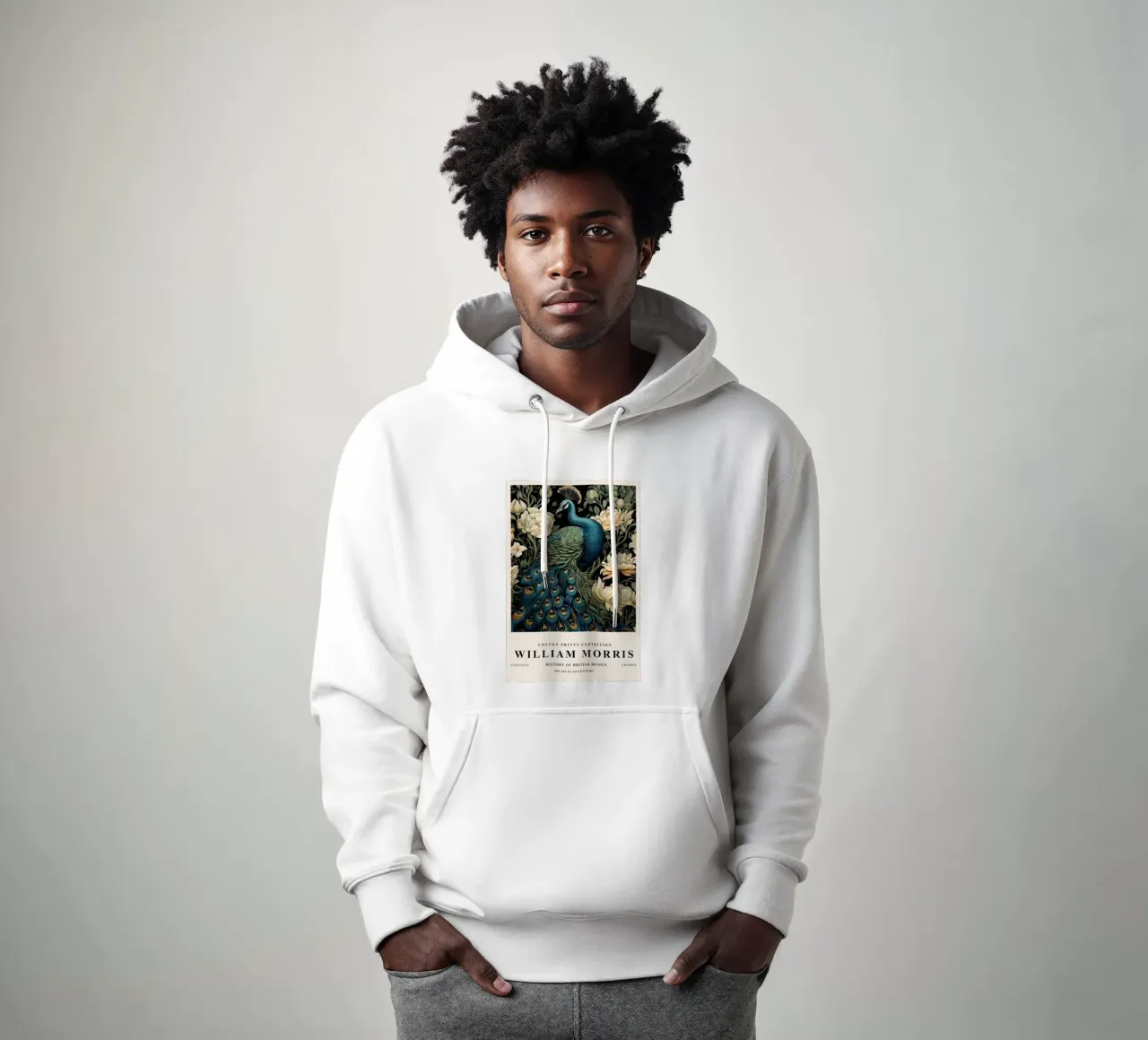 peacock and white rose william morris hoodie by komo store