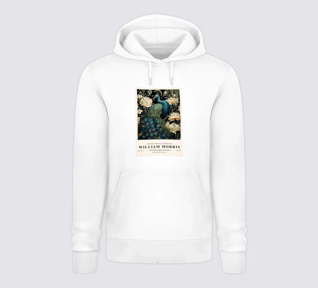 peacock and white rose william morris hoodie by komo store