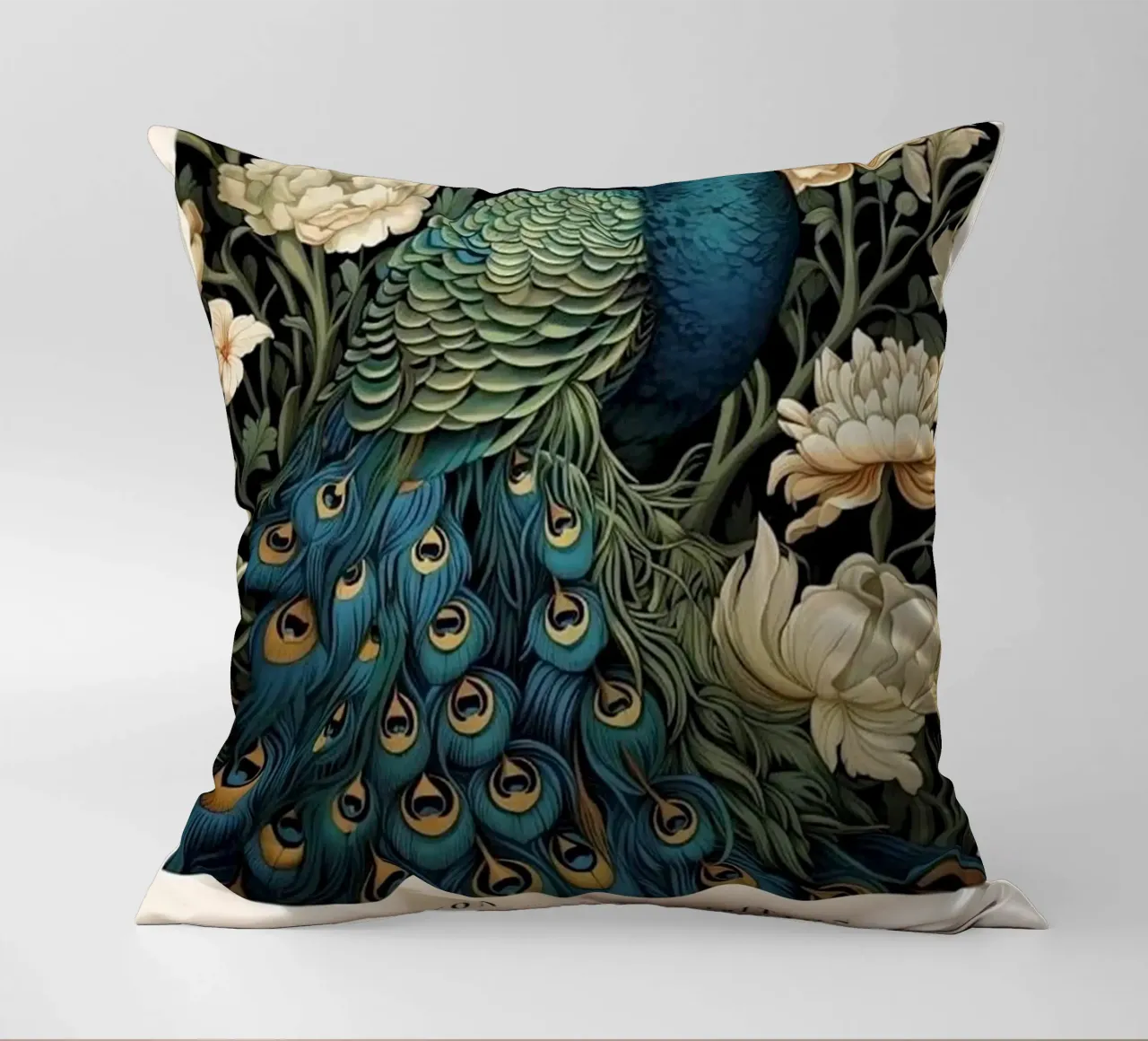 pfau und weiße rose william morris Kissen von komo store