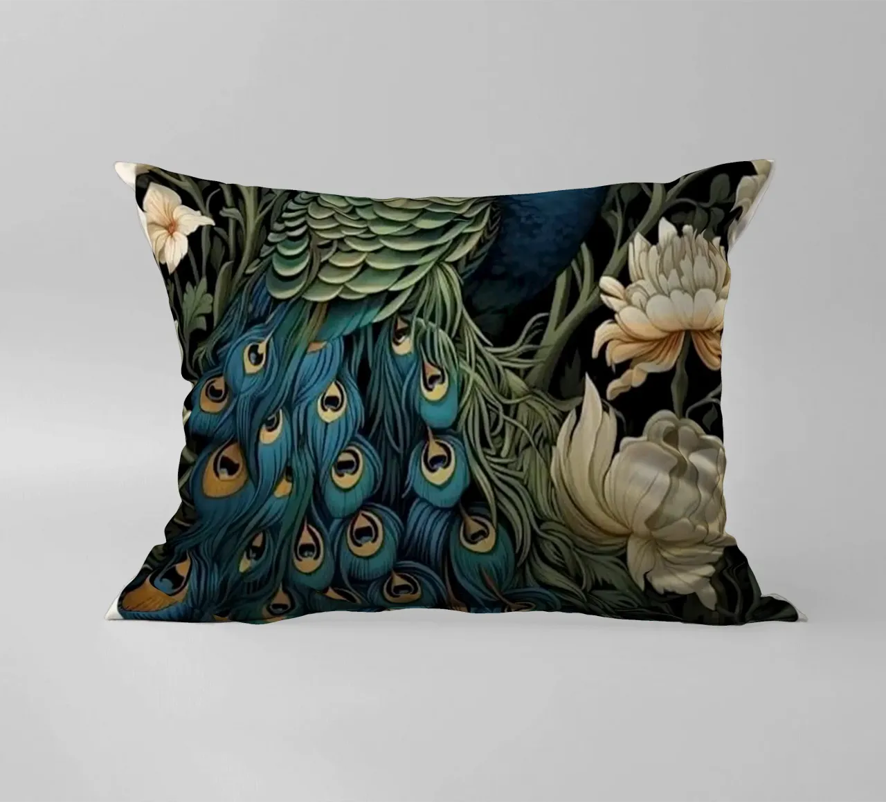 pfau und weiße rose william morris Kissen von komo store