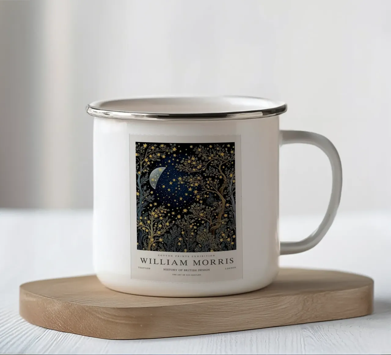 luna e stelle di notte william morris tazza in smalto da komo store