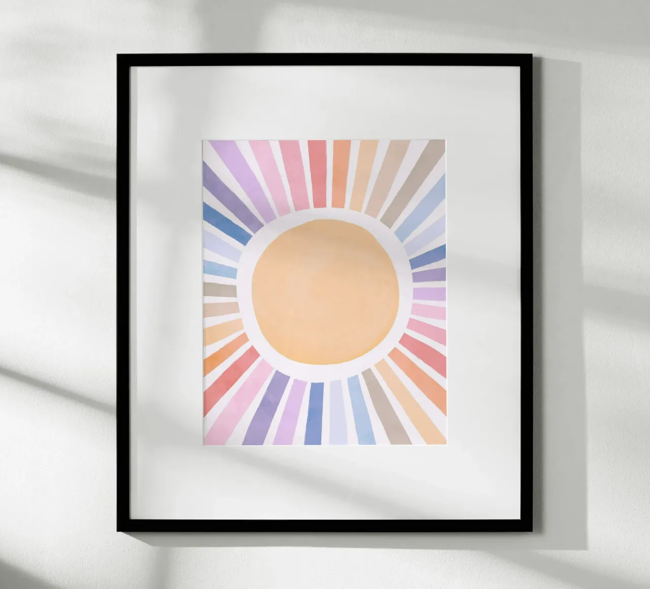 Sole arcobaleno, stampa del sole arcobaleno, arte murale dell'asilo nido poster con telaio in alluminio da Little Lola