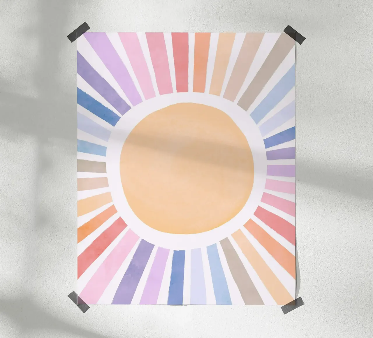 Sole arcobaleno, stampa del sole arcobaleno, arte murale dell'asilo nido poster con telaio in alluminio da Little Lola