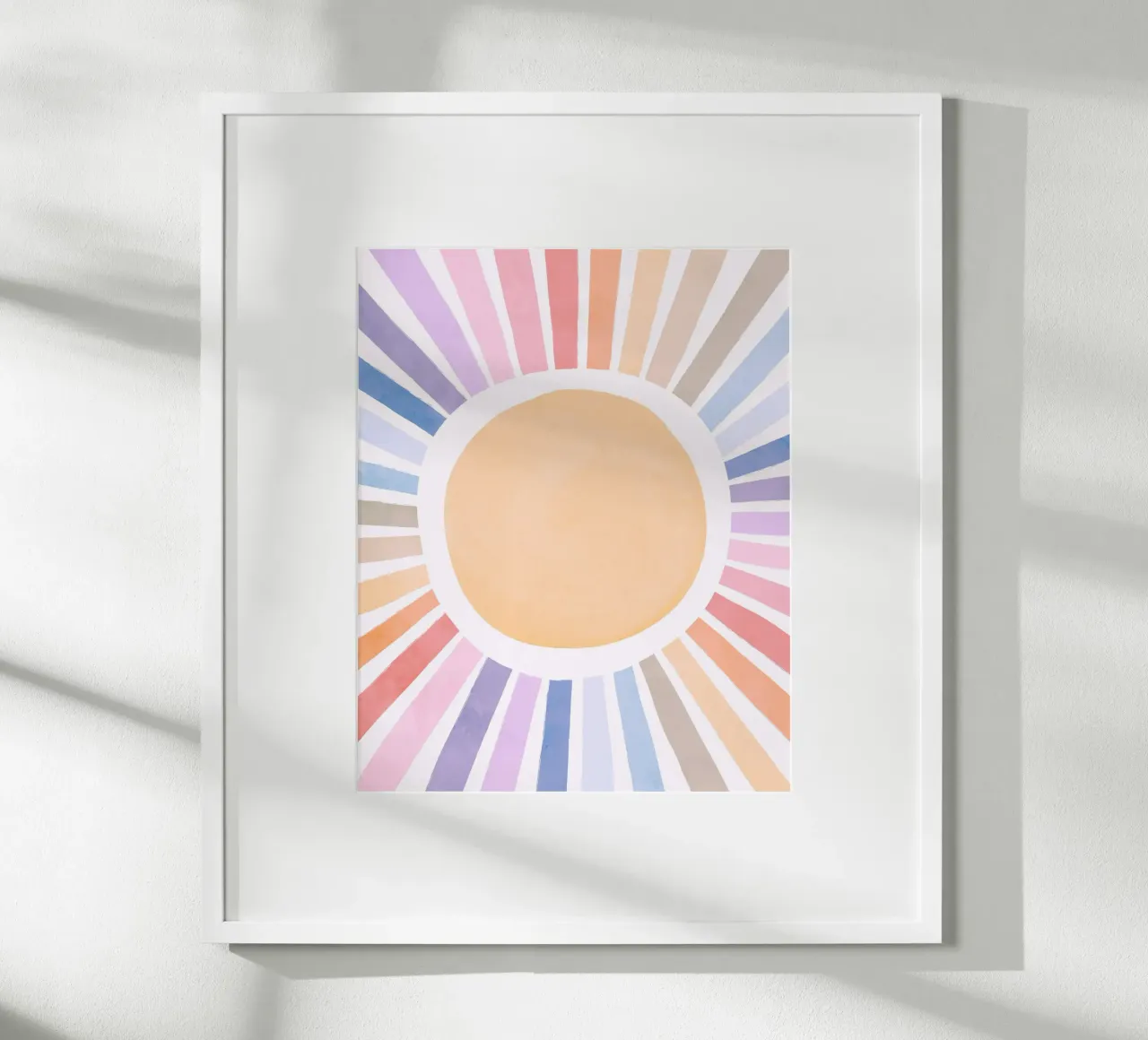 Sole arcobaleno, stampa del sole arcobaleno, arte murale dell'asilo nido poster con telaio in alluminio da Little Lola