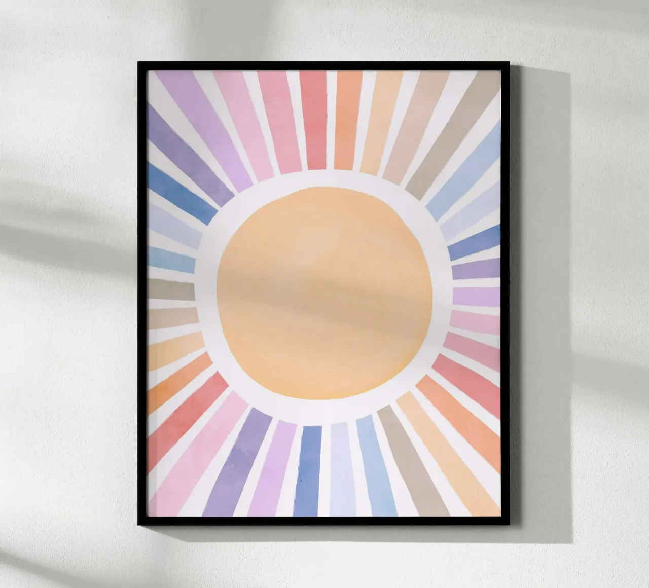 Sole arcobaleno, stampa del sole arcobaleno, arte murale dell'asilo nido poster con telaio in alluminio da Little Lola