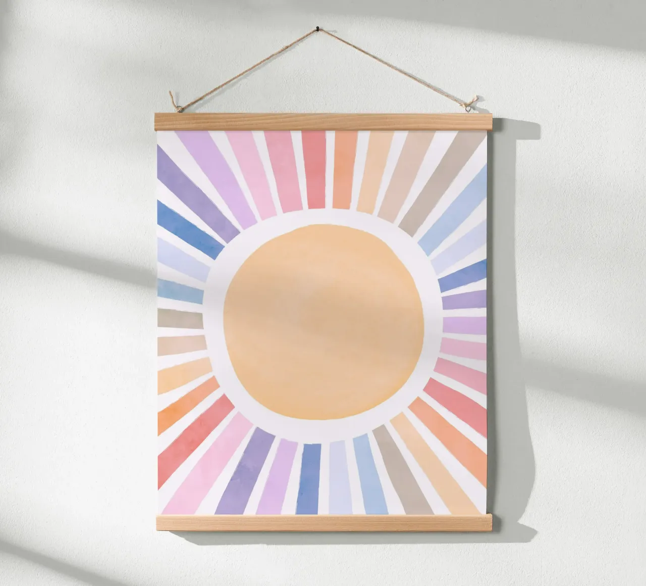 Sole arcobaleno, stampa del sole arcobaleno, arte murale dell'asilo nido poster con telaio in alluminio da Little Lola