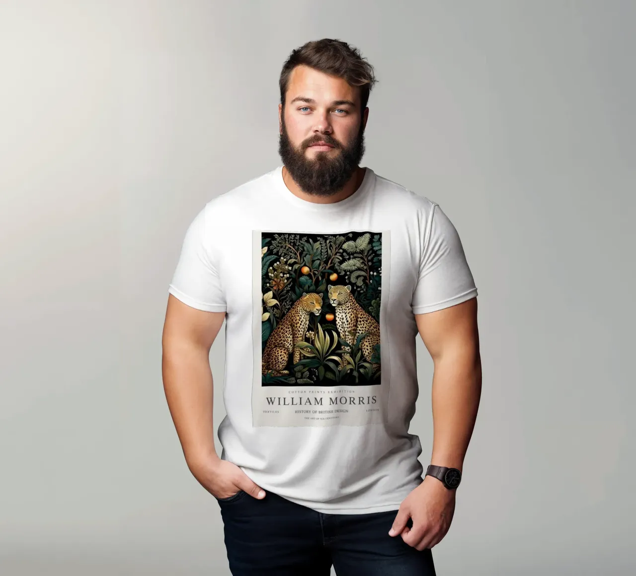 due leopardi in mezzo alla foresta di notte william mo t-shirt da komo store