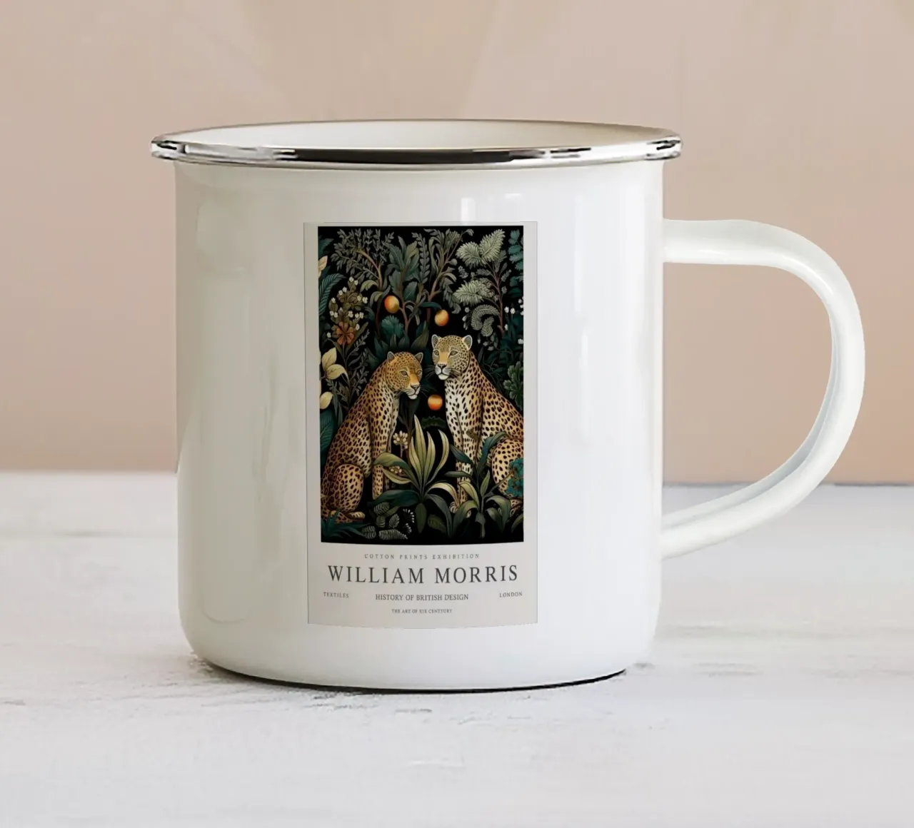 due leopardi in mezzo alla foresta di notte william mo tazza in smalto da komo store