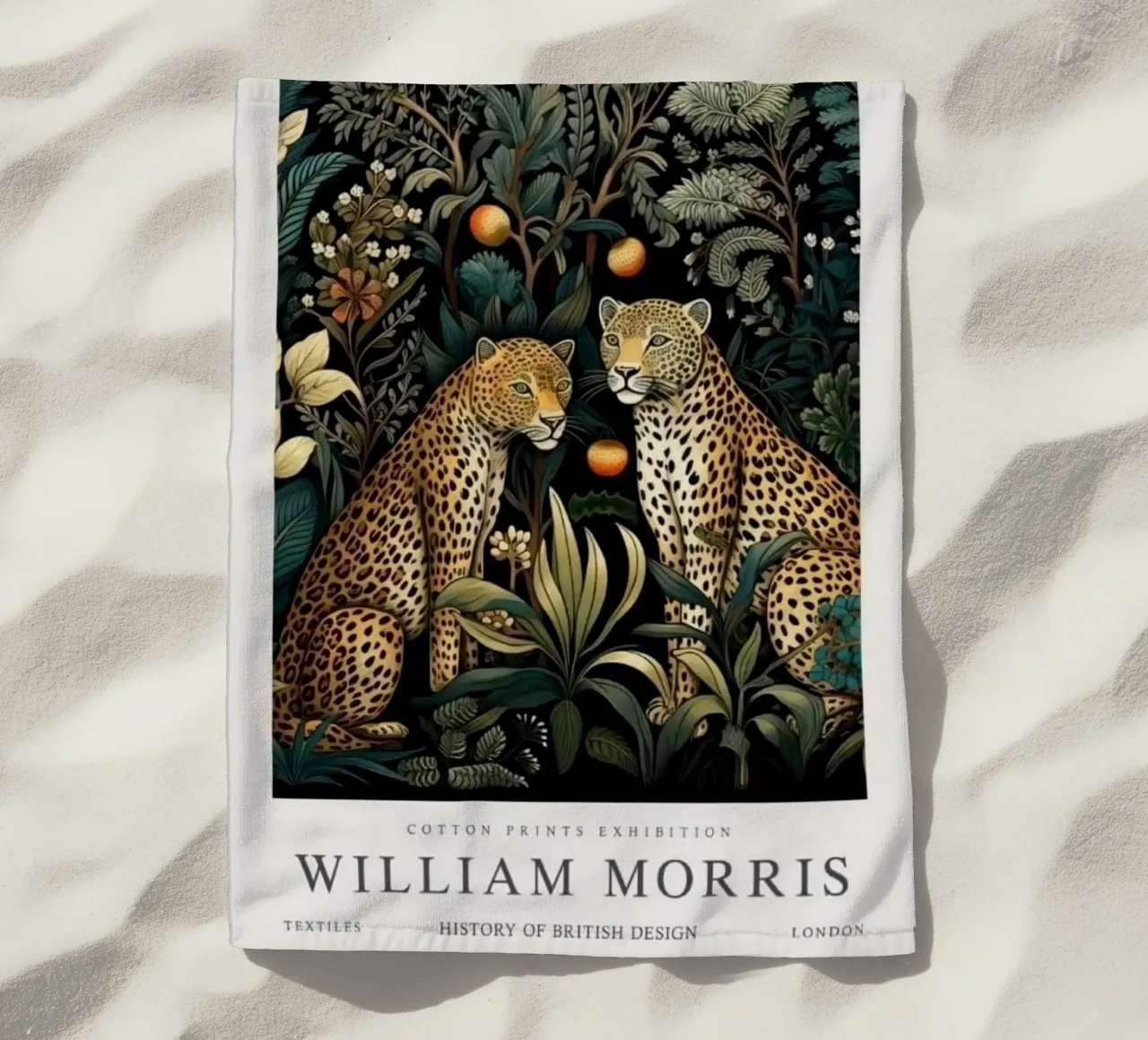due leopardi in mezzo alla foresta di notte william mo telo mare da komo store