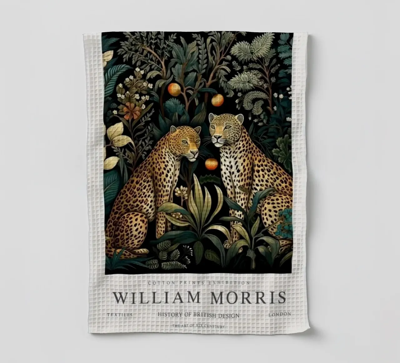 due leopardi in mezzo alla foresta di notte william mo canovaccio da cucina da komo store