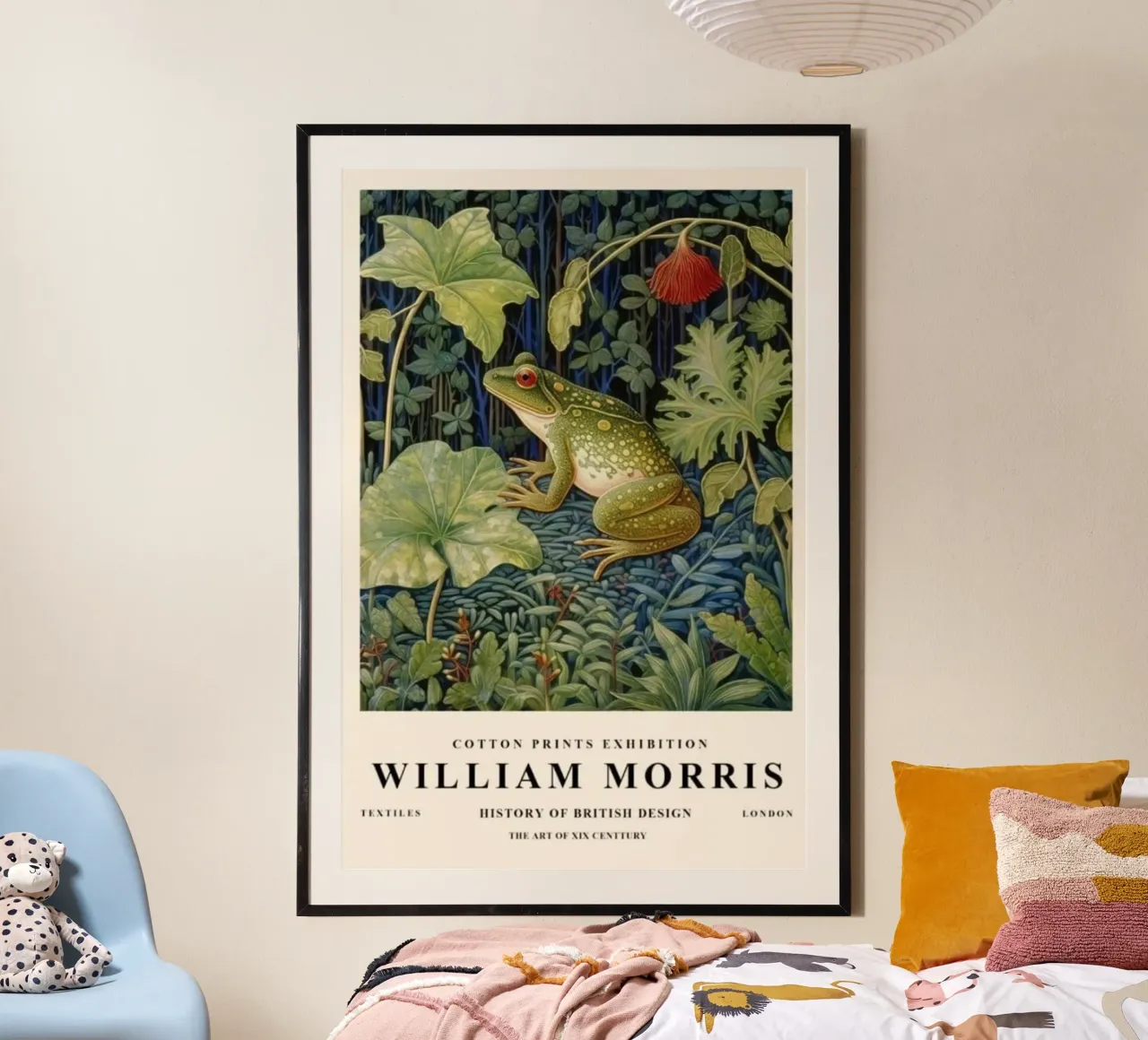 rane verdi nei cespugli di william morris poster con telaio in plastica da komo store