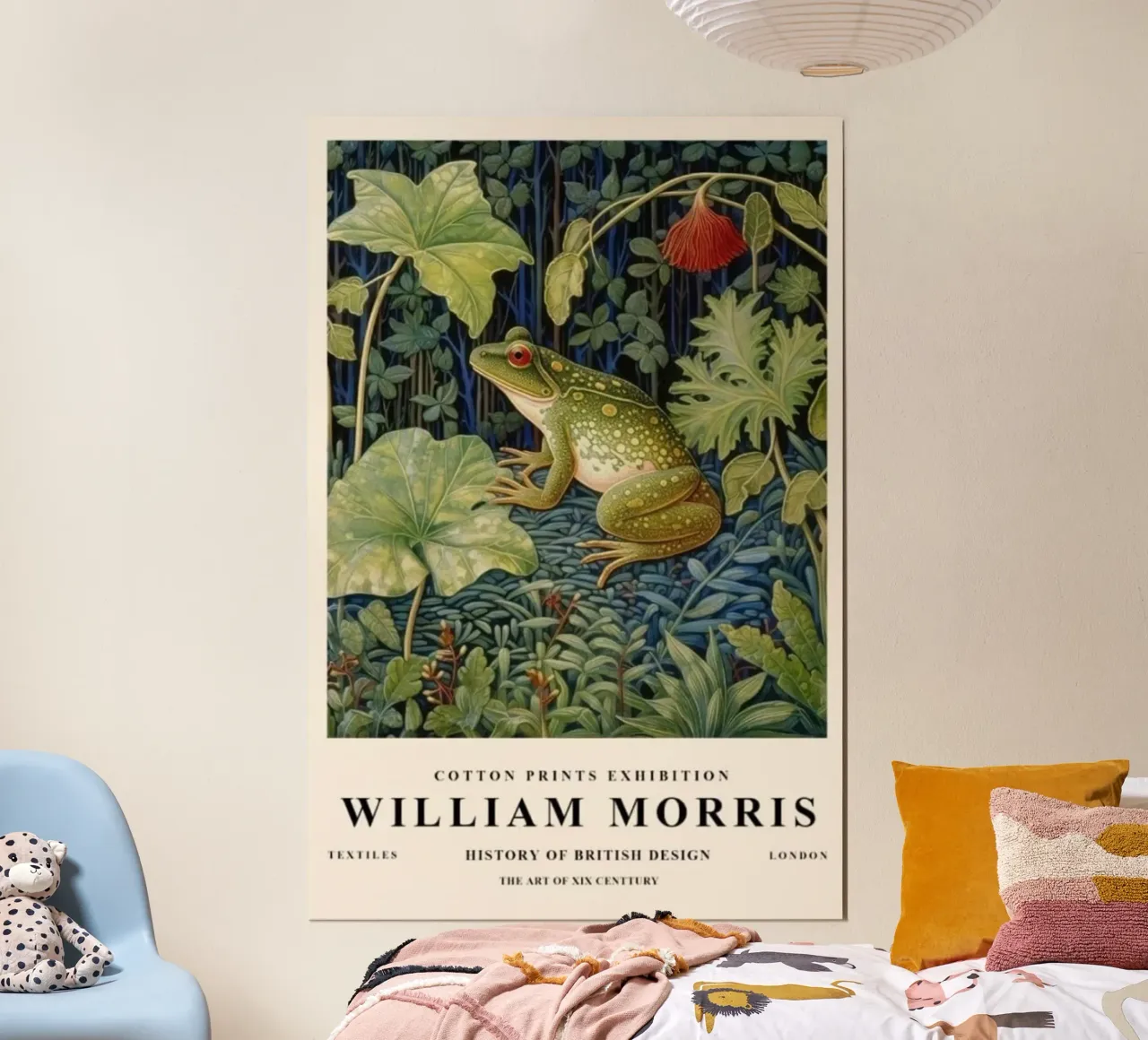 rane verdi nei cespugli di william morris poster con telaio in plastica da komo store
