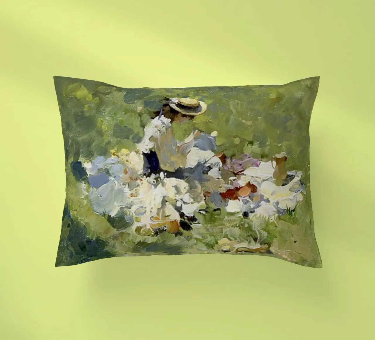 donne che fanno un picnic nel prato claude monet cuscino da belong shop