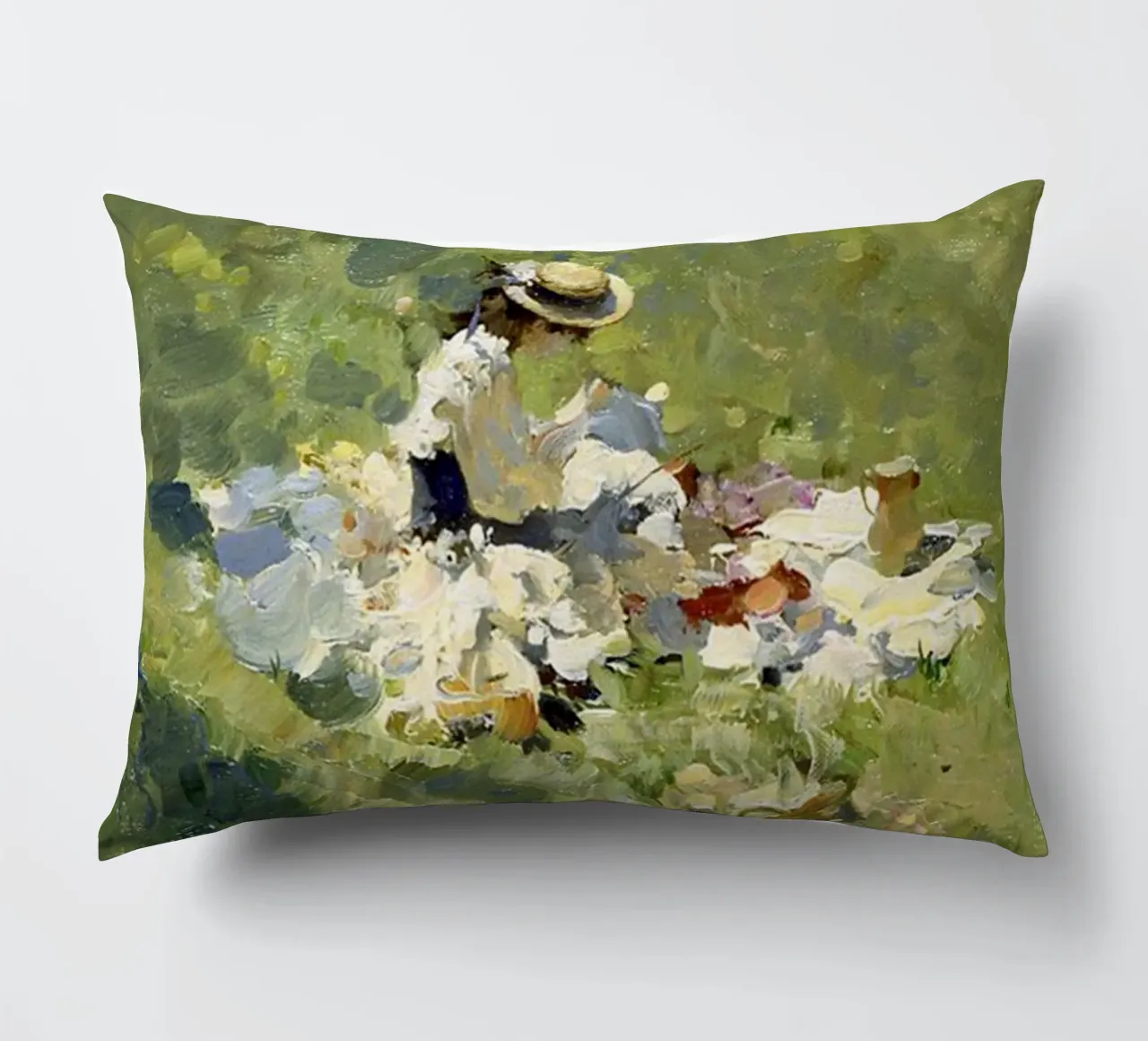 donne che fanno un picnic nel prato claude monet cuscino da belong shop