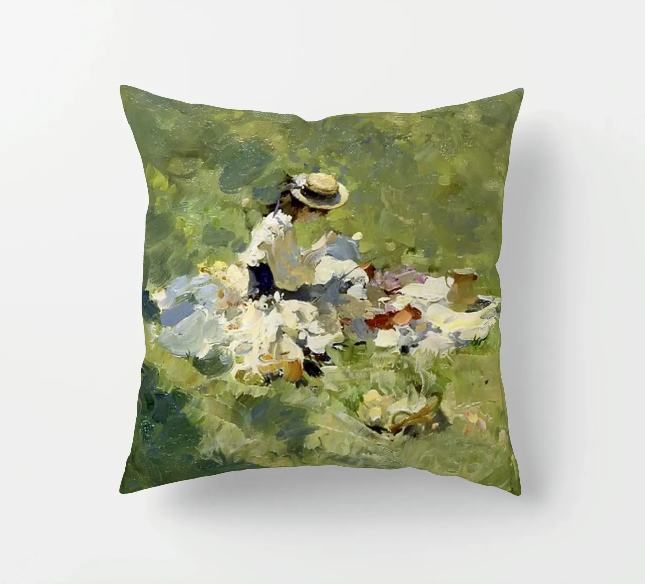 donne che fanno un picnic nel prato claude monet cuscino da belong shop