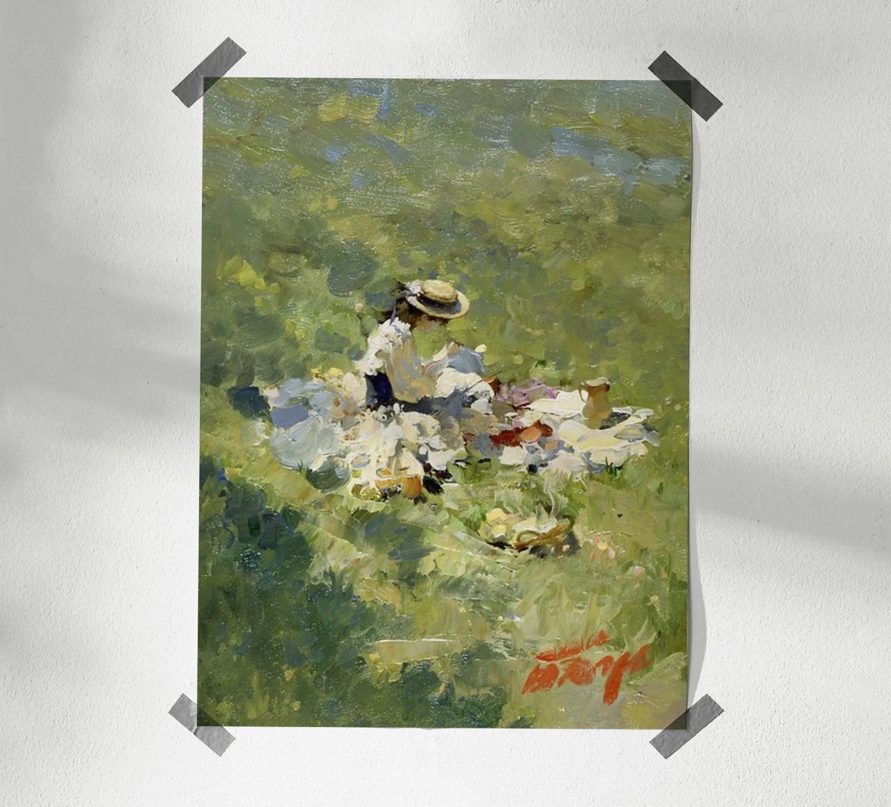 frauen beim picknick auf der wiese claude monet Poster von belong shop