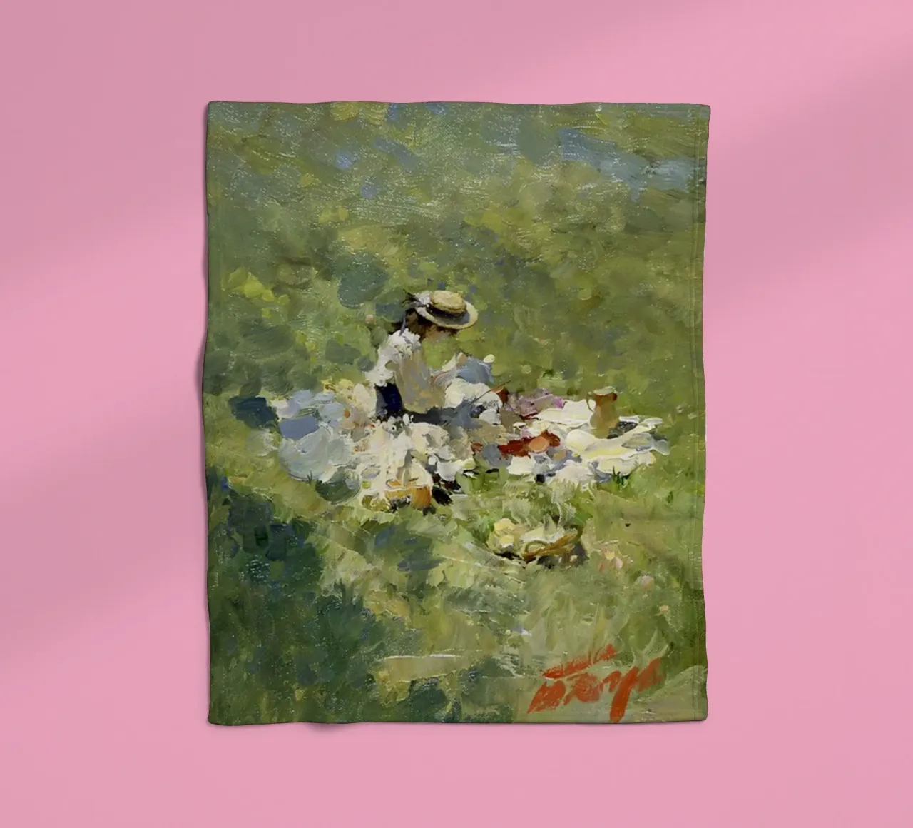 donne che fanno un picnic nel prato claude monet coperta in pile da belong shop