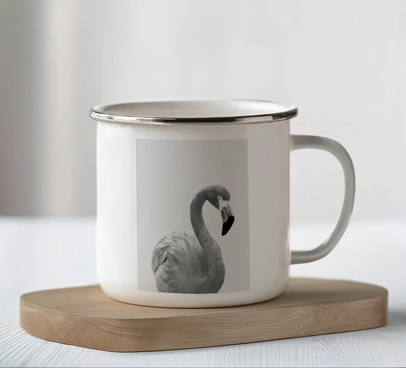 Flamingo enamel mug by Paws & Claws