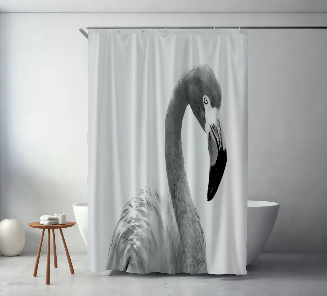 Flamingo shower curtain by Paws & Claws