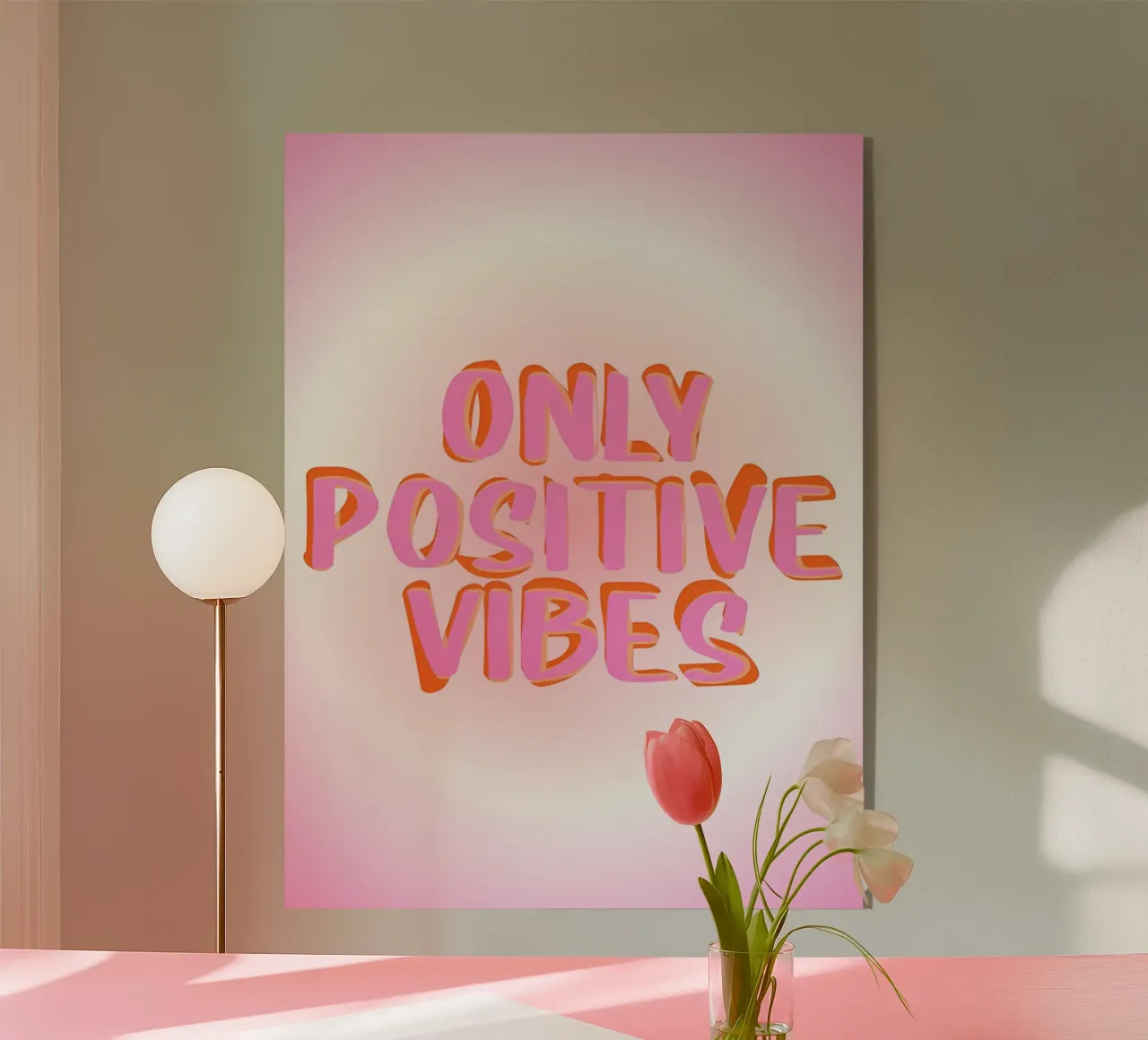 Only Positive Vibes Aura, Positividad, Afirmación metacrilato de Dreamscape