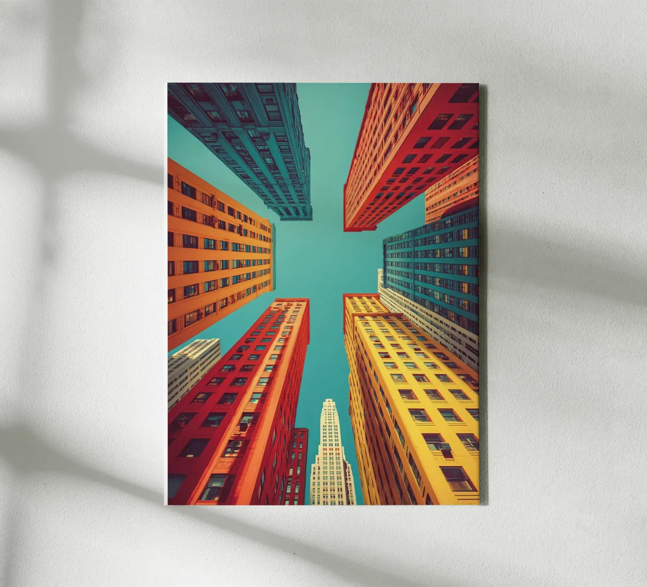 Kleurrijke wolkenkrabbers canvas met Baklijst van Carinaprint