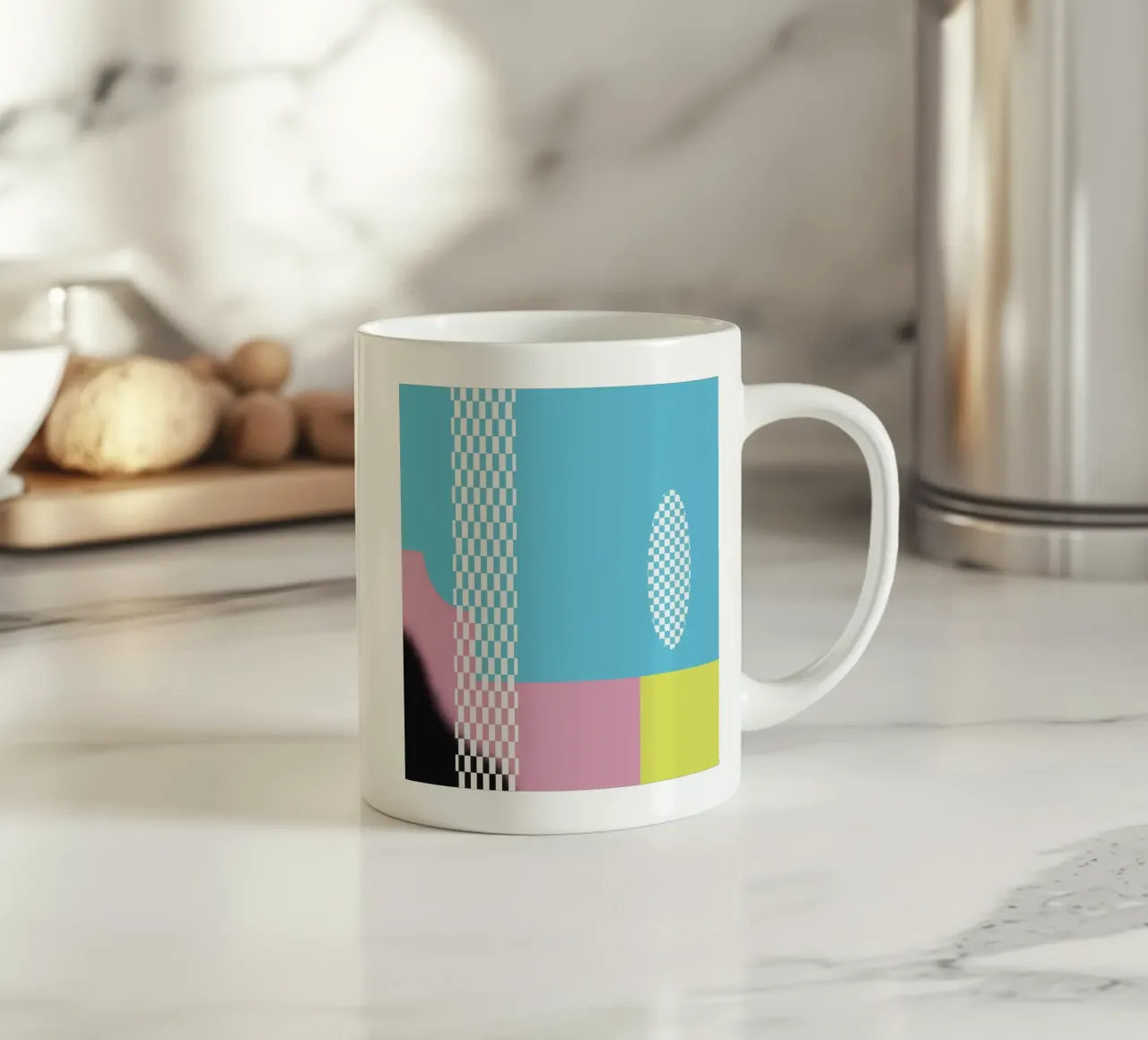 Composizione audace e vibrante 09 tazza in ceramica da Little Dean