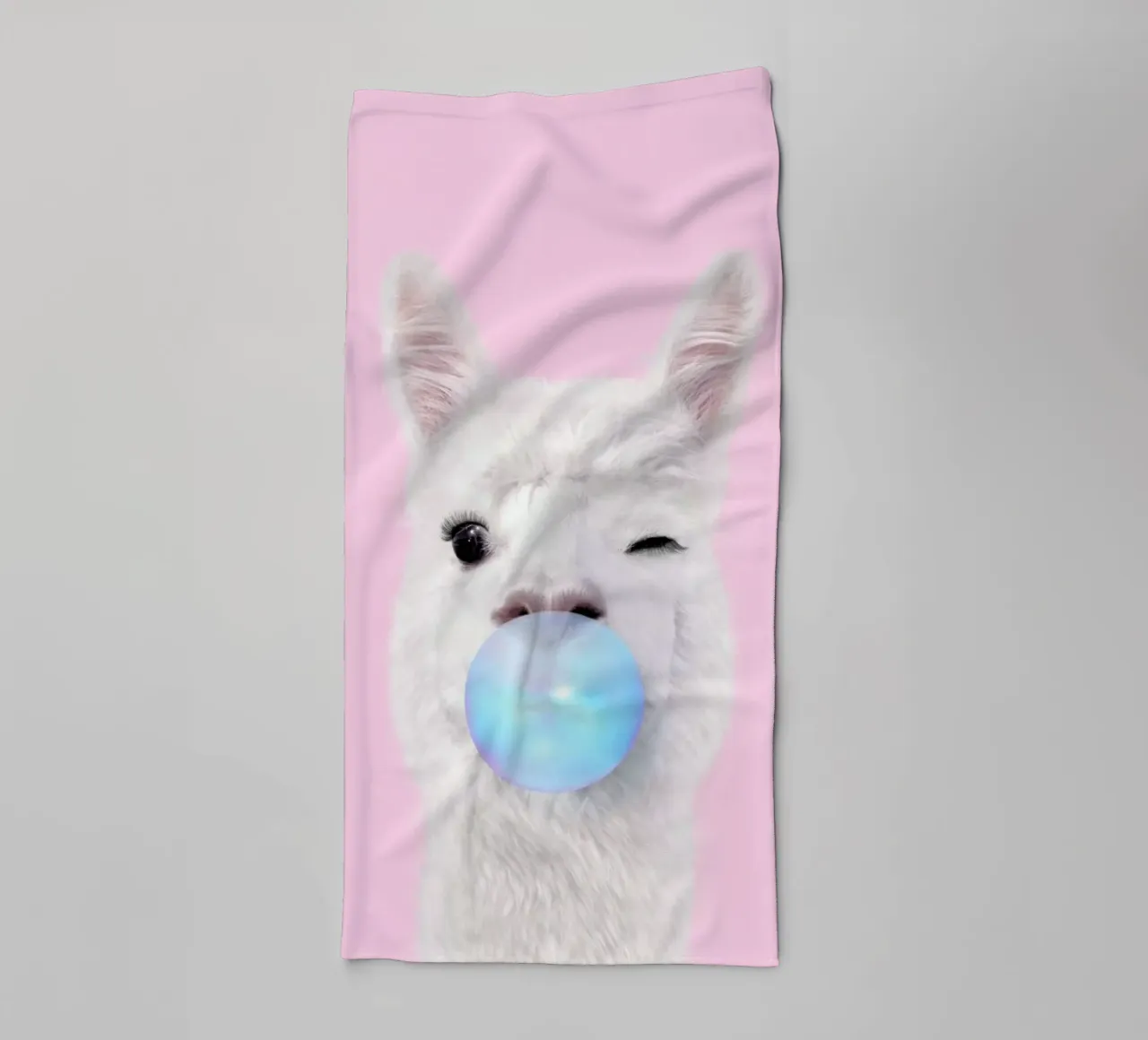 Bubblegum Lama Handtuch von Paul Fuentes Design
