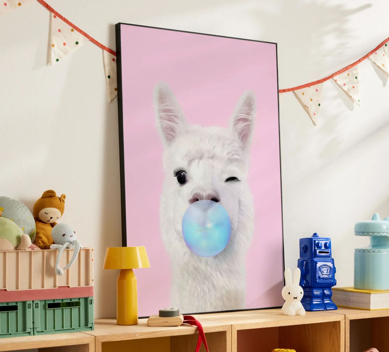 Bubblegum Lama alluminio dibond da Paul Fuentes Design