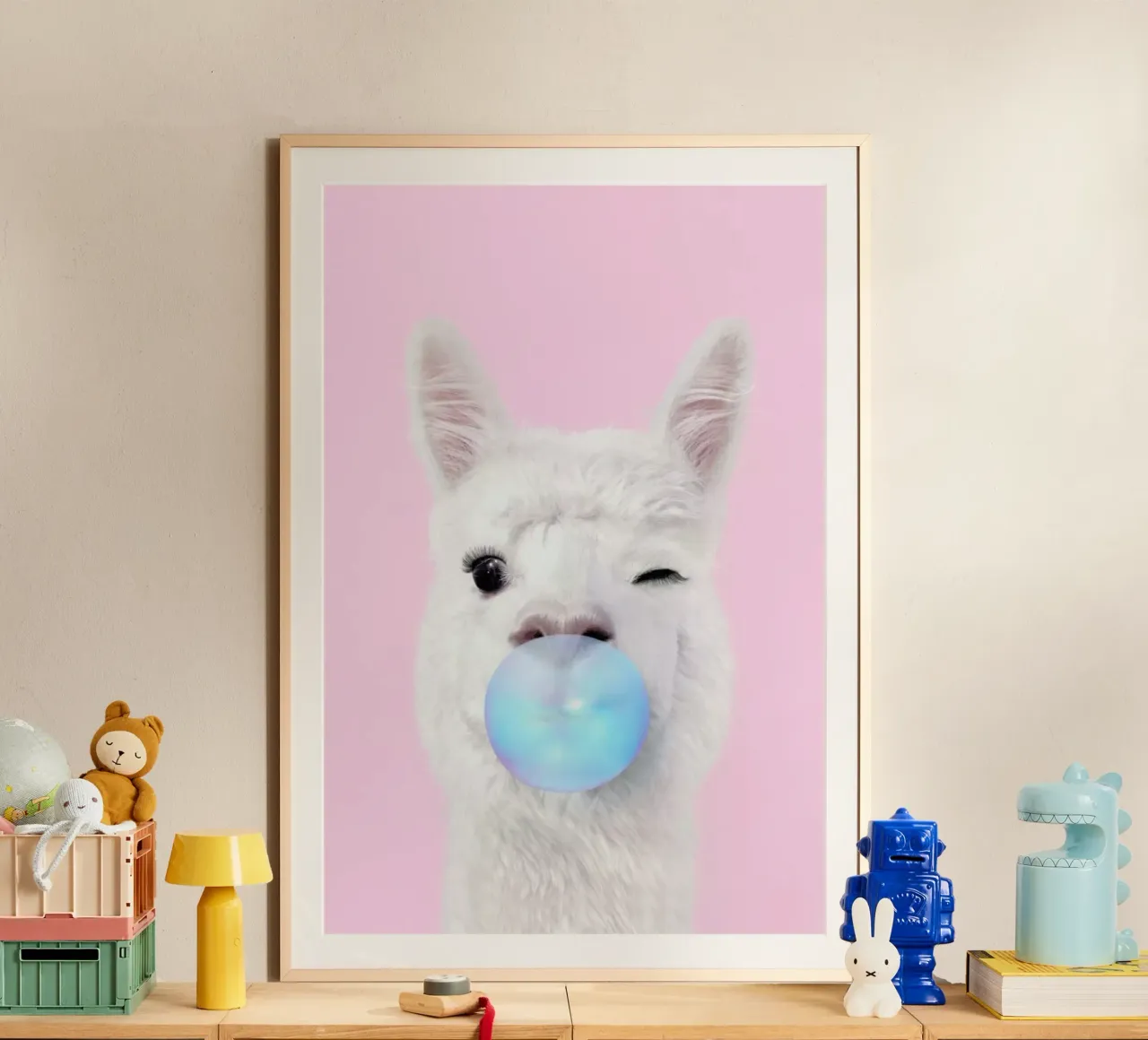 Bubblegum Lama poster da Paul Fuentes Design