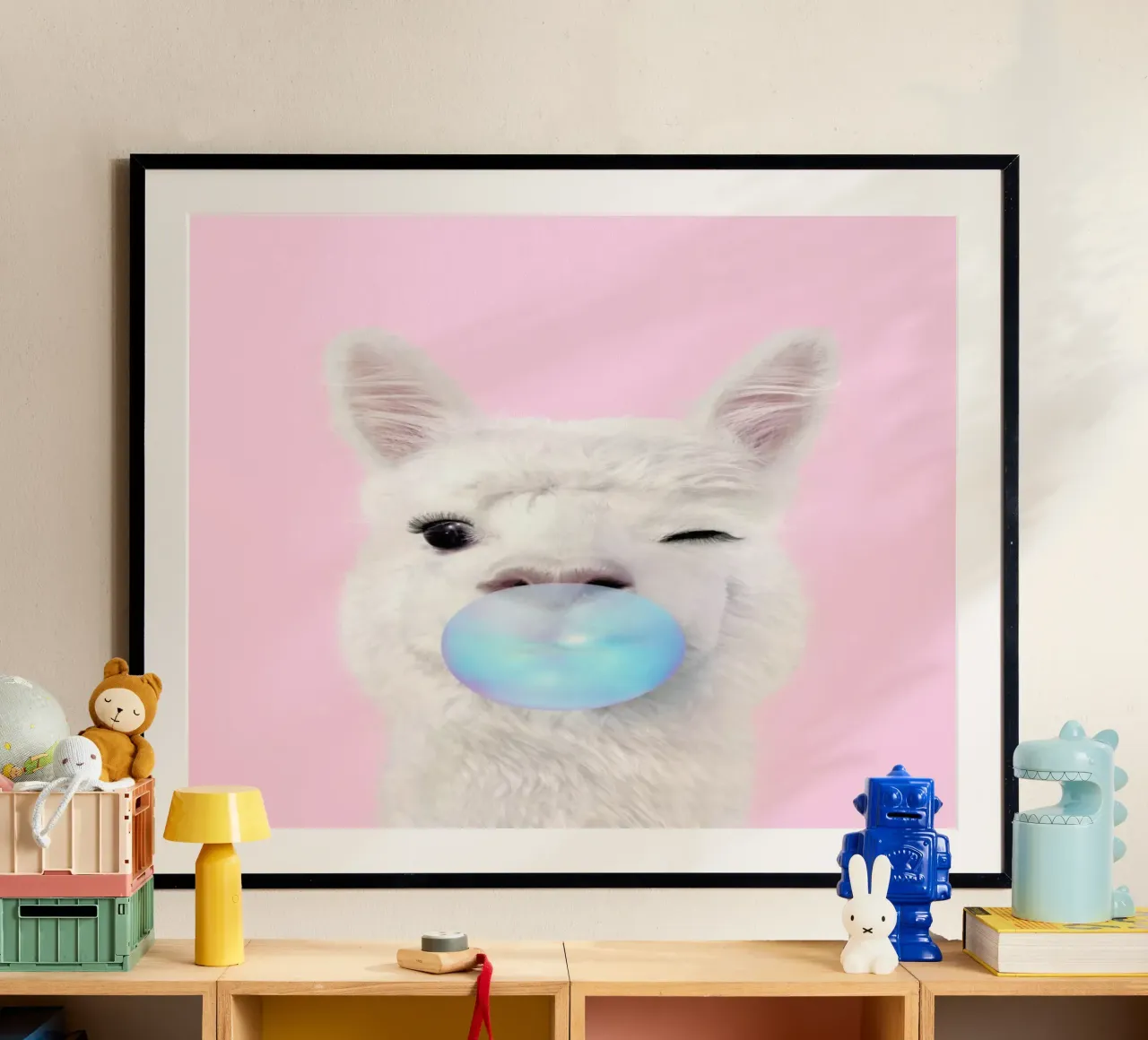 Bubblegum Lama poster da Paul Fuentes Design