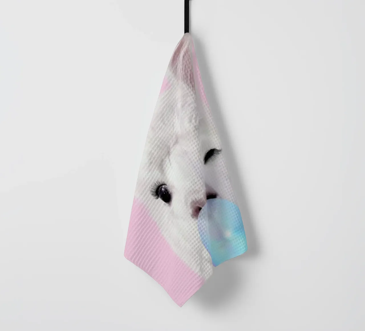 Bubblegum Lama tea towel by Paul Fuentes Design