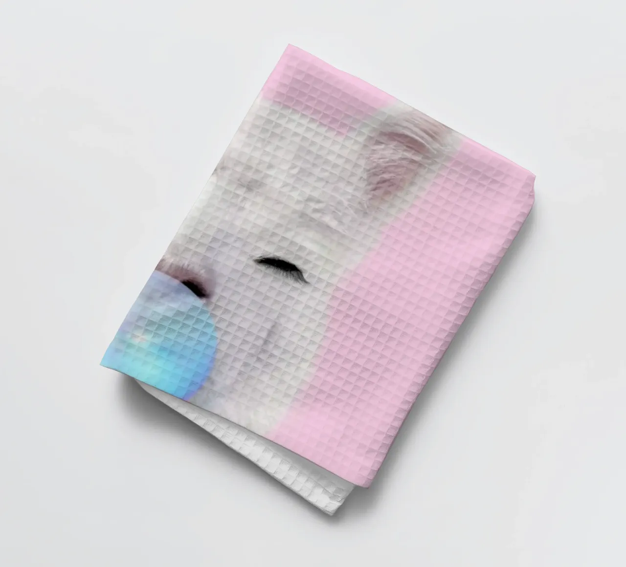 Bubblegum Lama tea towel by Paul Fuentes Design