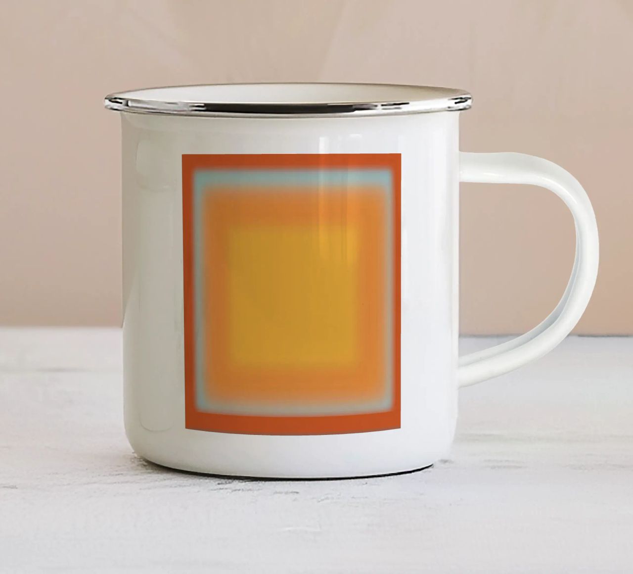 Gradiente arancione e rosso tazza in smalto da Little Dean