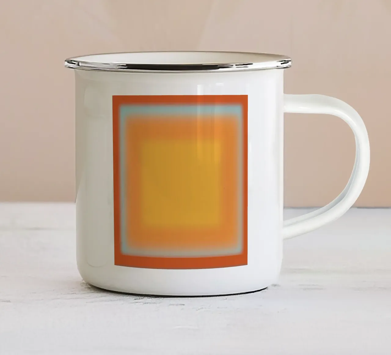 Orange und roter Farbverlauf Emaille Tasse von Little Dean