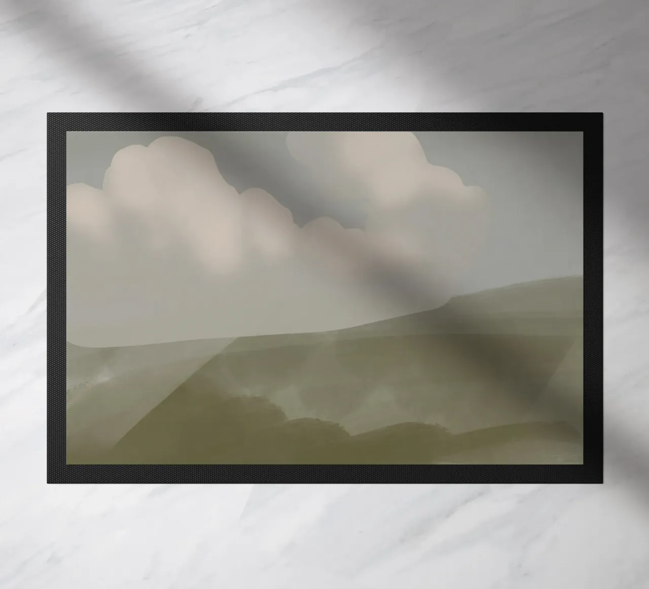 Distant downpour doormat by Little Dean