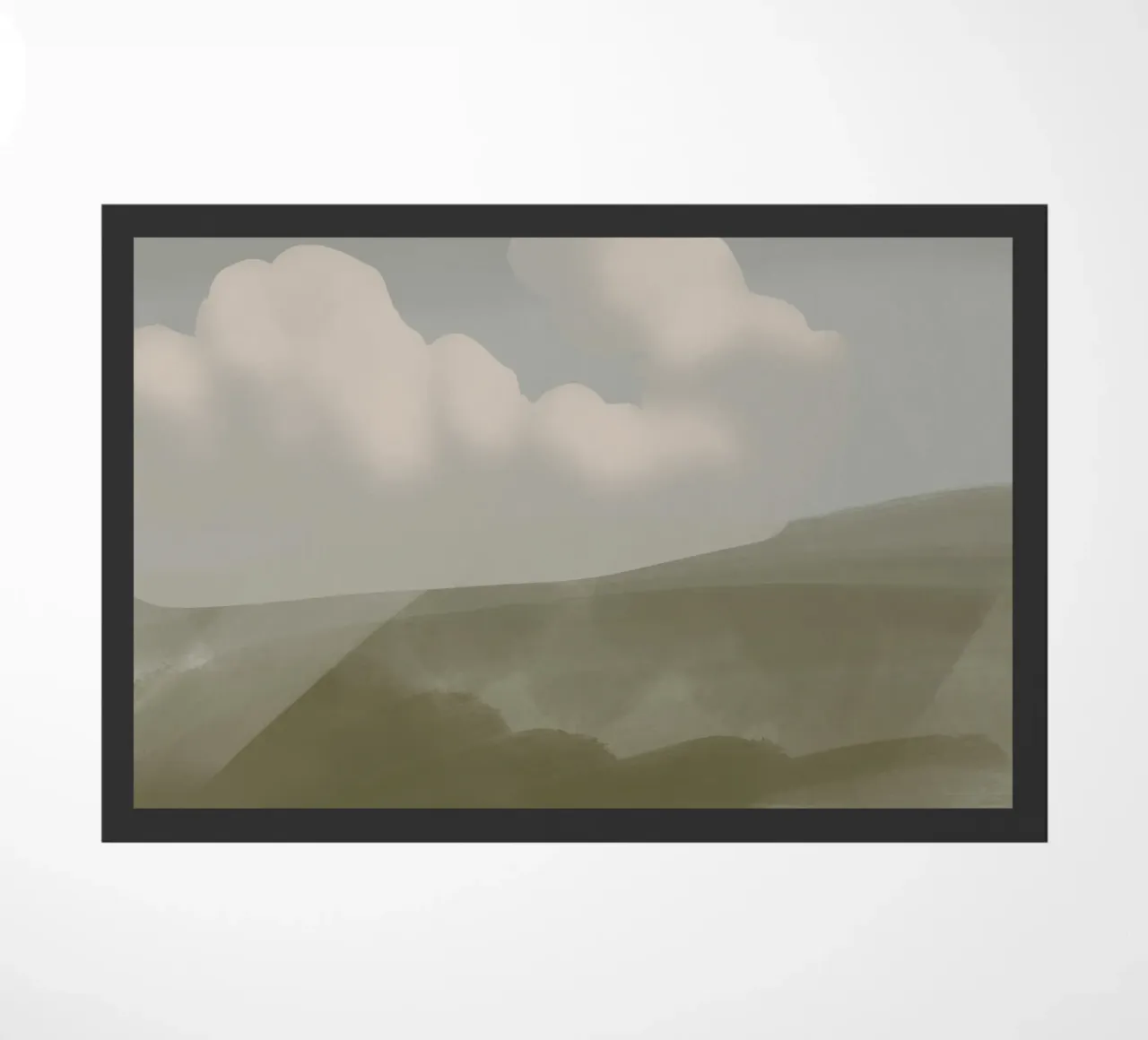 Distant downpour doormat by Little Dean