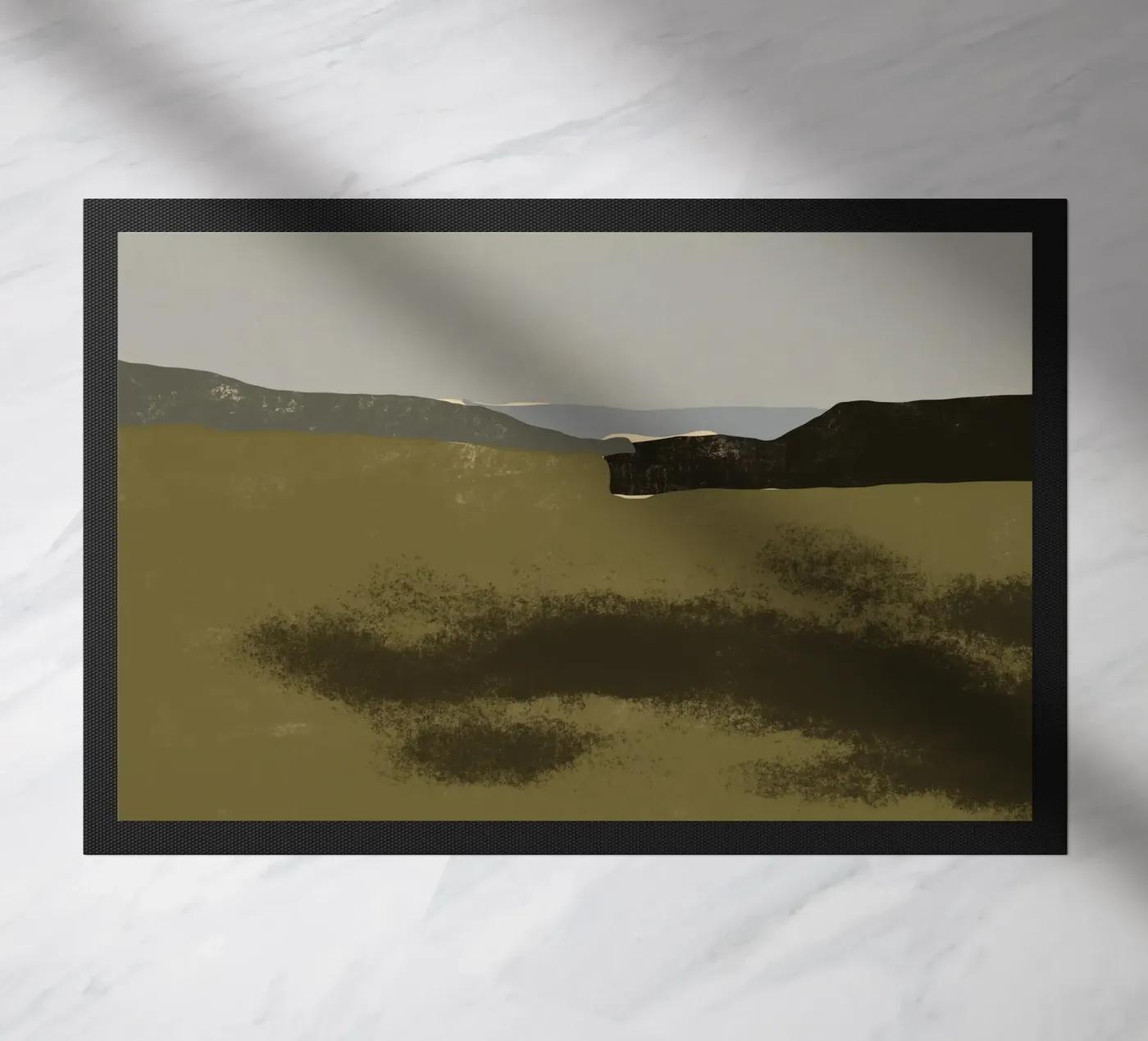 Rugged shadows doormat by Little Dean