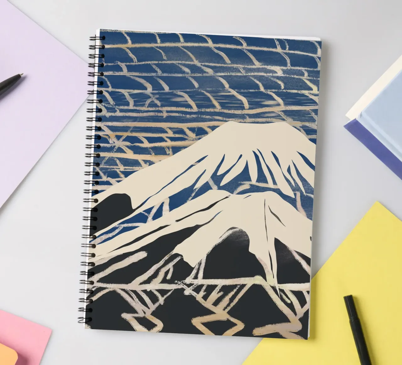 Stylized peak spiral notebook by Little Dean