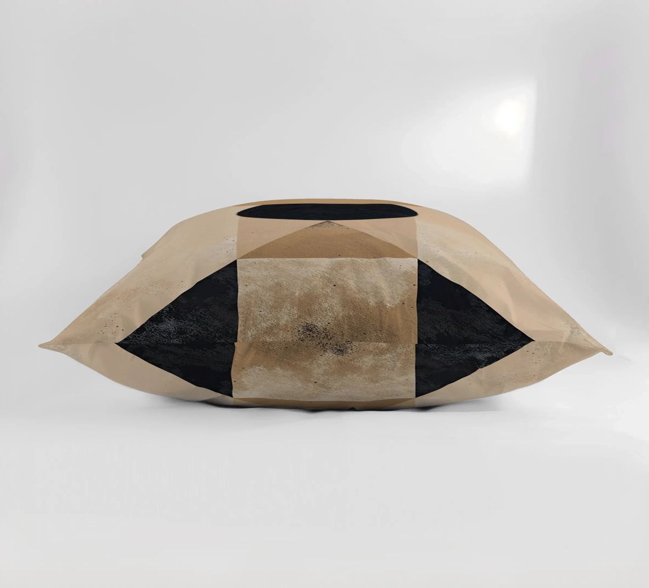 geometric shapes circle triangle oval abstract form layered decorative cushion by Gloria A Kifyuk