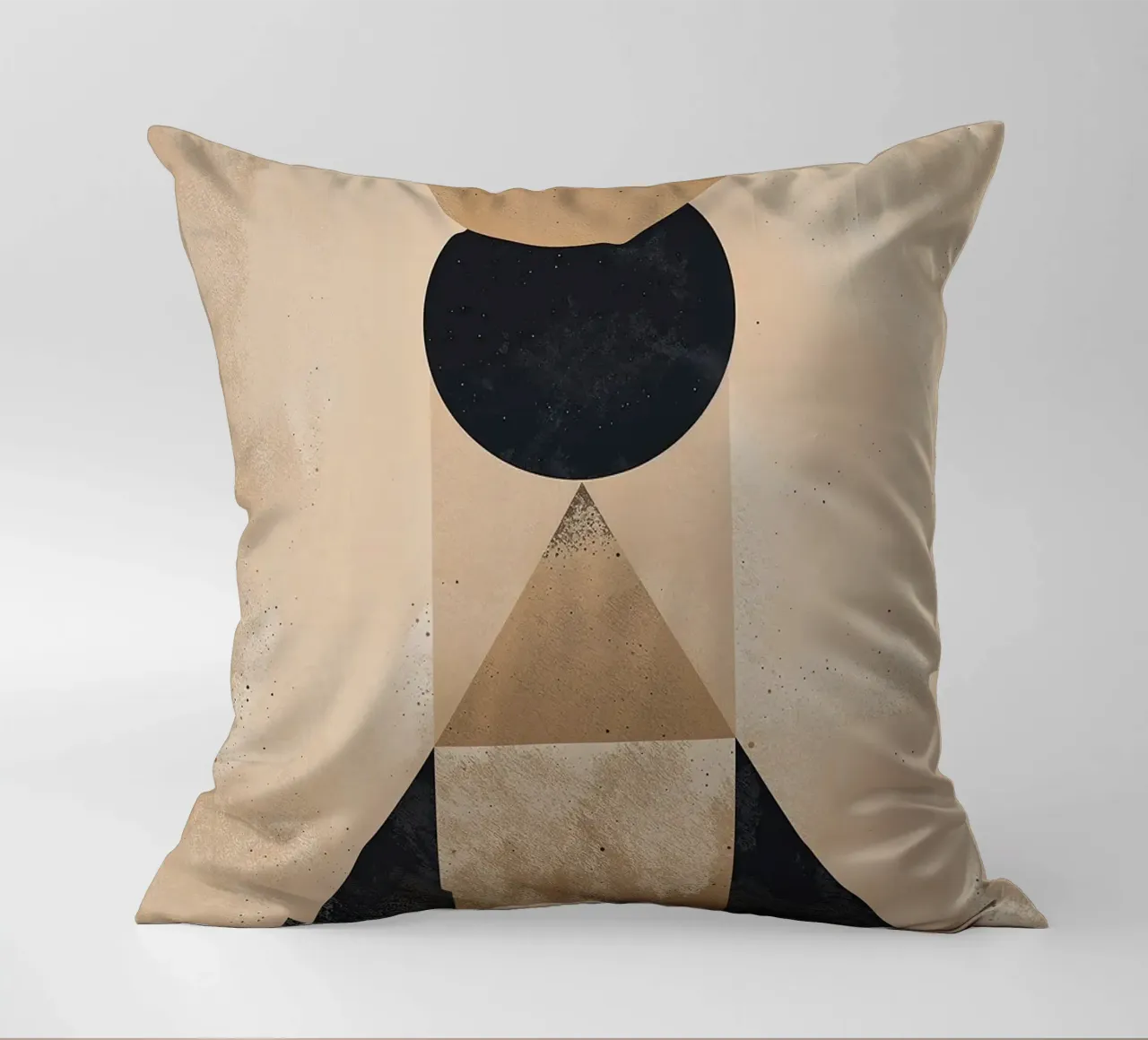 geometric shapes circle triangle oval abstract form layered decorative cushion by Gloria A Kifyuk