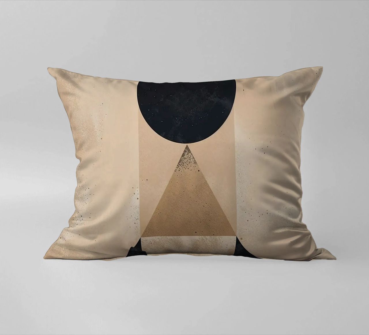 geometric shapes circle triangle oval abstract form layered decorative cushion by Gloria A Kifyuk