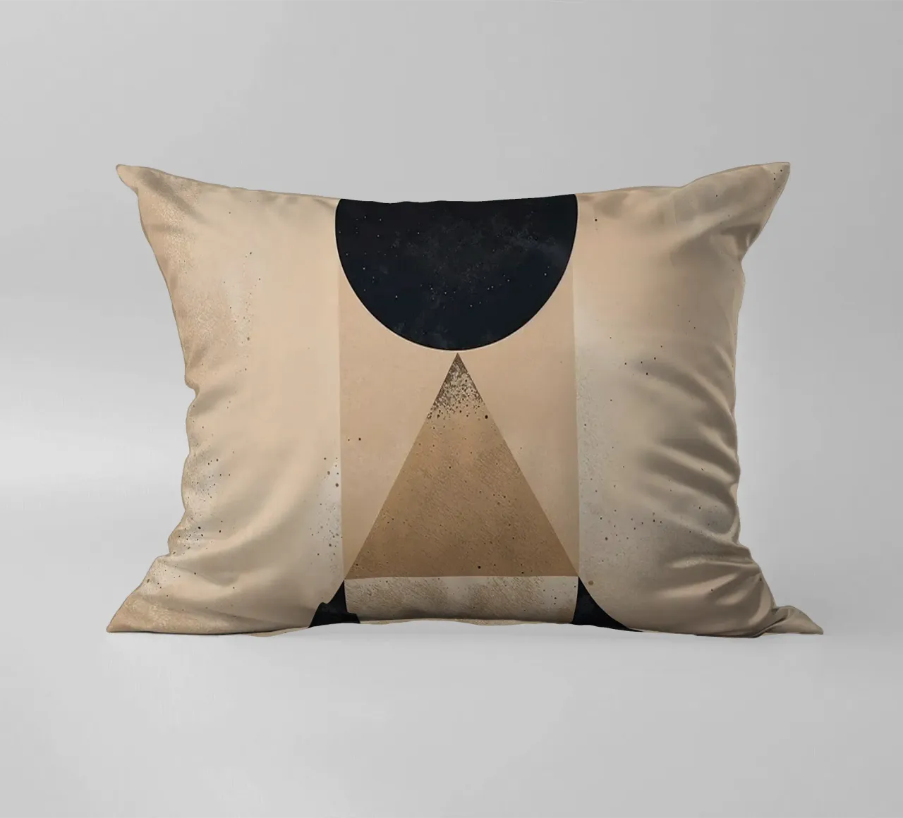 geometric shapes circle triangle oval abstract form layered decorative cushion by Gloria A Kifyuk