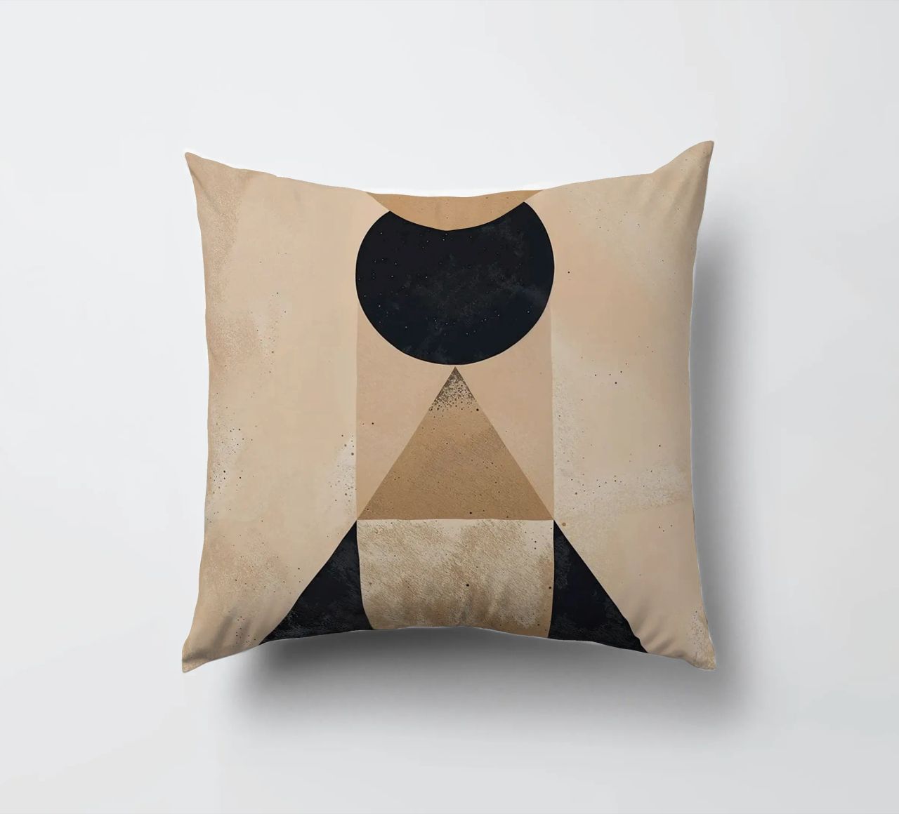 geometric shapes circle triangle oval abstract form layered decorative cushion by Gloria A Kifyuk