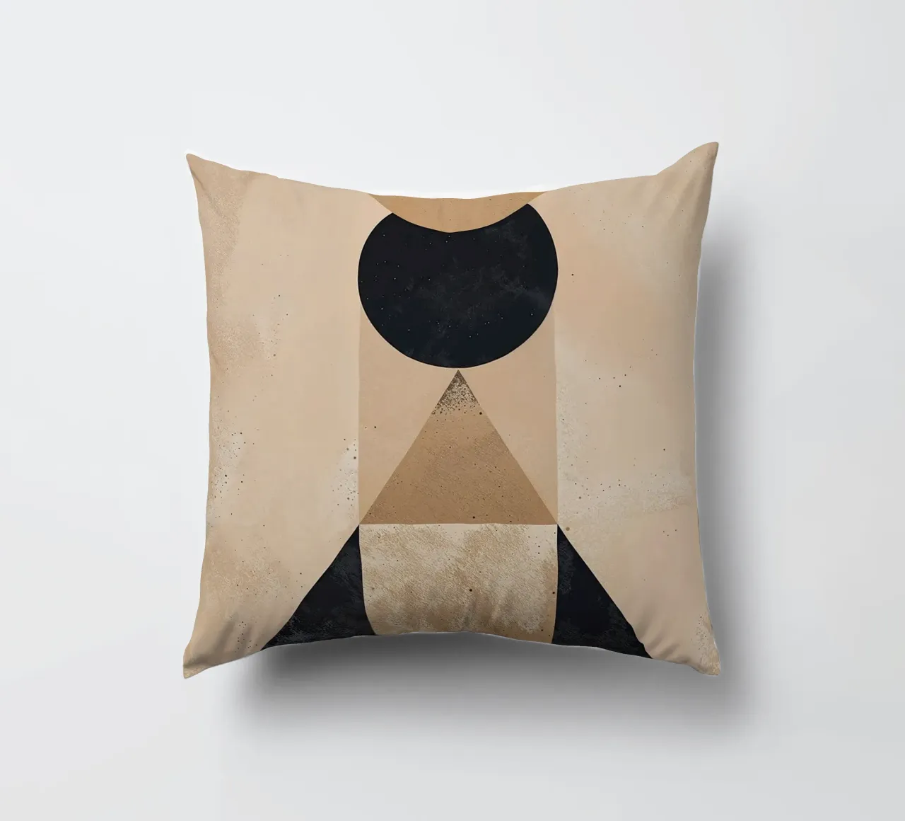 geometric shapes circle triangle oval abstract form layered decorative cushion by Gloria A Kifyuk