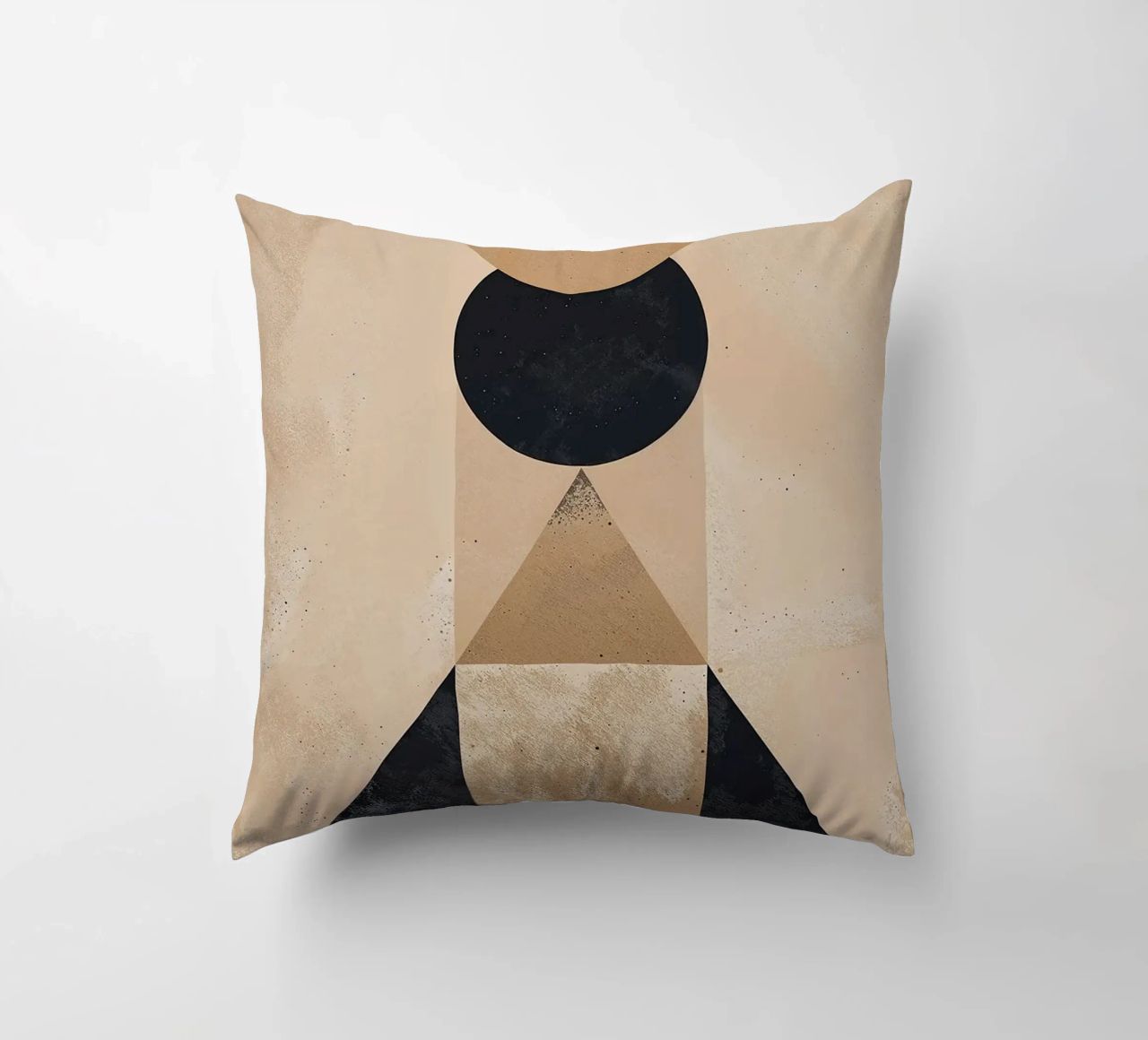 geometric shapes circle triangle oval abstract form layered decorative cushion by Gloria A Kifyuk