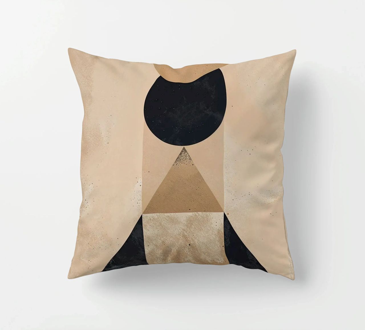 geometric shapes circle triangle oval abstract form layered decorative cushion by Gloria A Kifyuk