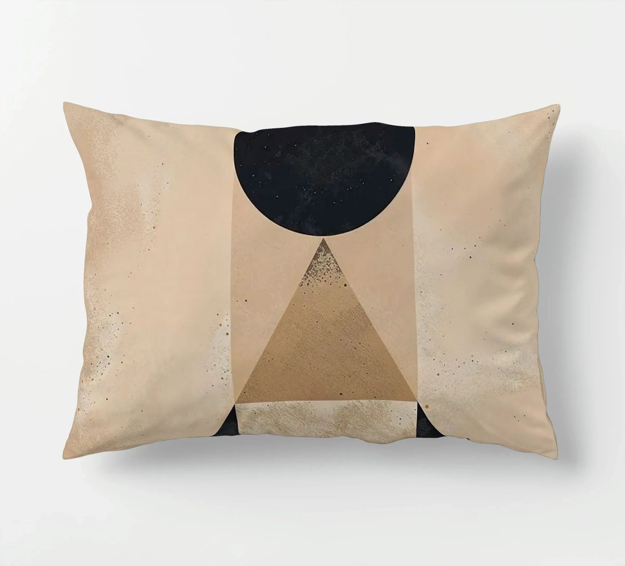 geometric shapes circle triangle oval abstract form layered decorative cushion by Gloria A Kifyuk