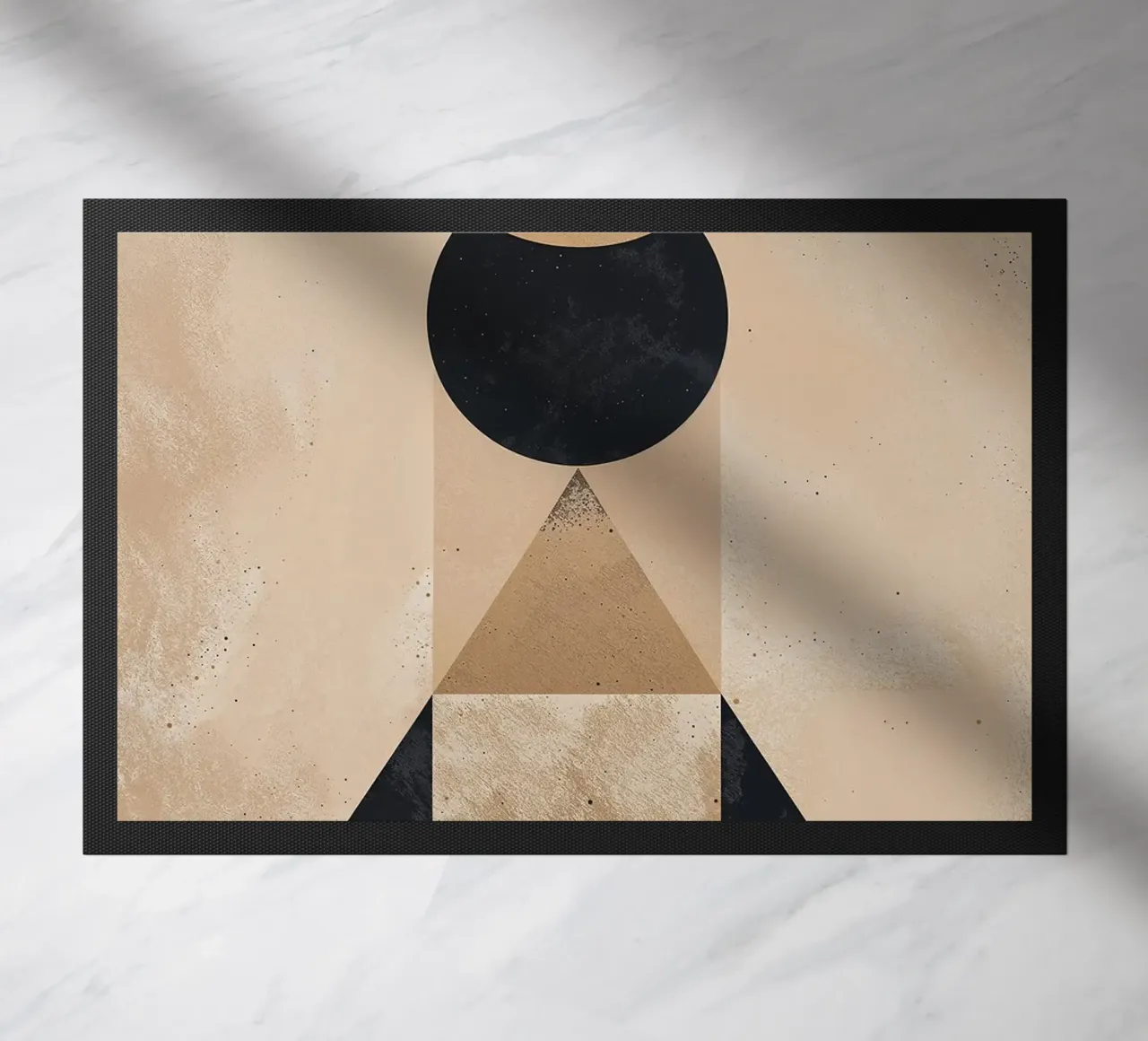 formes géométriques cercle triangle ovale forme abstraite superposée paillasson de Gloria A Kifyuk